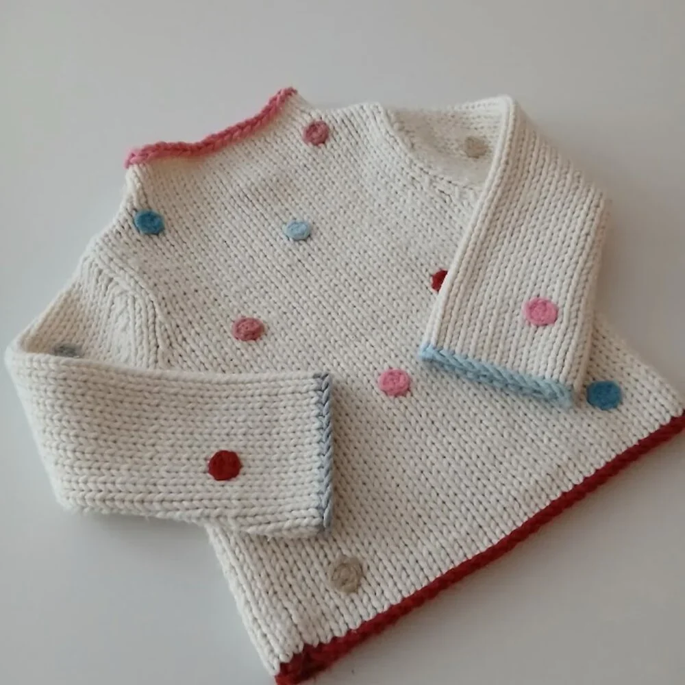 Baby GAP Wool Blend Chunky Knit Dot Sweater 3T